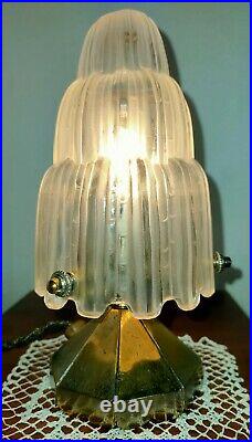 Lampe Champignon Art-Déco Veilleuse Cascade 4640 Marius Ernest SABINO 1930