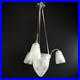 Lampe Decken Art Déco Maynadier Verre Nickel Argent Original 1930