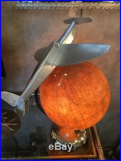 Lampe Mappemonde Art Deco Aviation Chasseur WW2