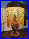 Lampe Parisienne Cuivre Art Déco 1930 SGDG Abat Jour Pampilles Perles De Verre