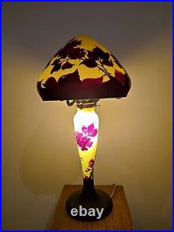 Lampe TIP GALLE Art Deco Décor FLEURS pâte verre signée IMMENSE 60 CM! 