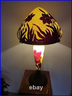 Lampe TIP SCHNEIDER Art Deco tulipe pâte verre signée IMMENSE 60 CM! 