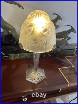 Lampe art déco French Lamp DEGUE Applique Lustre Verre Pied No Muller