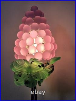 Lampe art deco Grappes Raisin Murano Feuilles