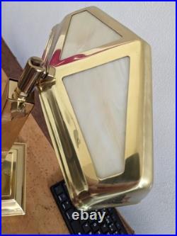 Lampe art déco PIROUETT de direction en laiton poli avec verres en albatrinne co