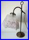 Lampe bureau inclinable reglable ancienne rotule metal et verre art deco 1900
