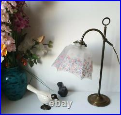 Lampe bureau inclinable reglable ancienne rotule metal et verre art deco 1900