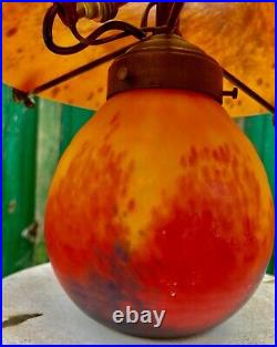 Lampe champignon pâte de verre signé le verre français XXe siècle