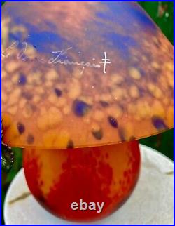 Lampe champignon pâte de verre signé le verre français XXe siècle
