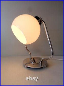 Lampe de Table Art Déco Chrome Moderniste Bauhaus Adnet Egon Hillebrand