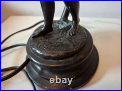 Lampe de bureau art déco Violoniste globe signé le Verre Français pâte De Verre