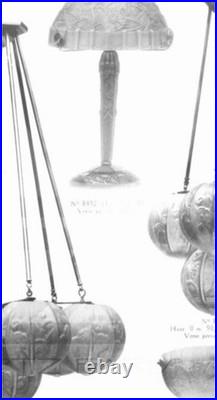 Lampe de table bronze Art Déco Hettier Vincent vasque verre pressé blanc EJG