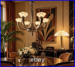 Lampe de table bronze Art Déco Hettier Vincent vasque verre pressé blanc EJG