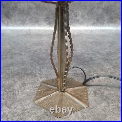 Lampe en fer forgé et pate de verre art déco ref AP174