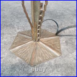 Lampe en fer forgé et pate de verre art déco ref AP174