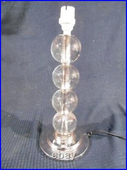 Lampe pied de lampe style jacques adnet pied chrome boule en verre ancien