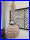 Lampe suspendue Art déco en opaline rose et chrome