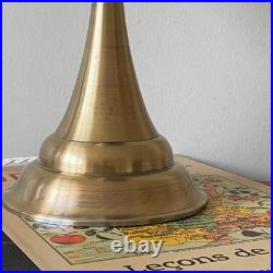 Lampe vintage art déco moderniste verre opaline bleu et laiton LAMP-7649