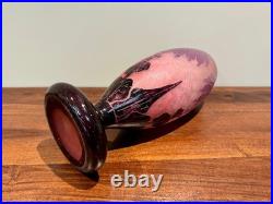 Le Verre Français Ancien vase Art Déco. Dahlias. Charles Schneider