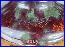Le Verre Français Important Vase Marrons Schneider Pâte de Verre Gravé ART DECO