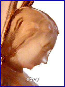Libochovice Vase Verre Art Deco Nu Femme Josef Feigl Art Glass