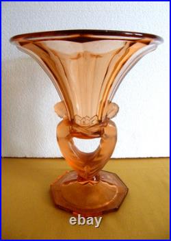 Libochovice Vase Verre Art Deco Nu Femme Josef Feigl Art Glass