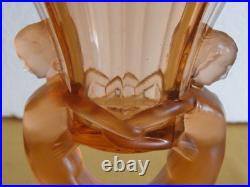 Libochovice Vase Verre Art Deco Nu Femme Josef Feigl Art Glass