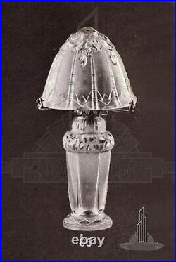 Lorrain Davesn Lampe Champignon Art Déco En Verre Moulé Pressé 1930