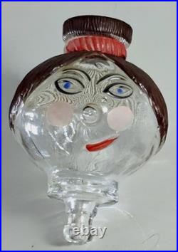 Lot 11 bouchons de bouteille flacon anthropomorphe en verre moulé Art Déco 1930