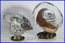 Lot 11 bouchons de bouteille flacon anthropomorphe en verre moulé Art Déco 1930