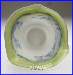 Lot 4 Tulipes Art Deco En Pate De Verre Ancienne Signees Noverdy France Lustre