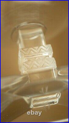 Lot 4 verres à pied carré cristal Lalique modèle Argos art déco 1930 1940