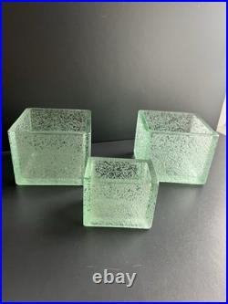 Lot De 3 Pot Ou Vases En Verre Dégagé L'acide Daum Nancy Art Déco