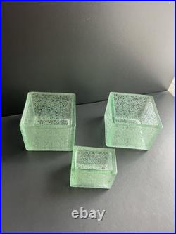 Lot De 3 Pot Ou Vases En Verre Dégagé L'acide Daum Nancy Art Déco