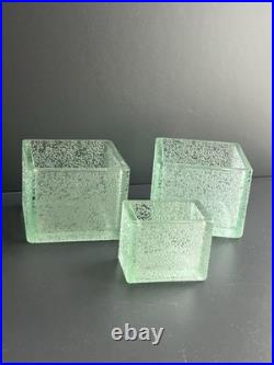 Lot De 3 Pot Ou Vases En Verre Dégagé L'acide Daum Nancy Art Déco