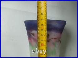 Lot De 3 Tulipes Muller Freres Luneville Verre Marmoreen Lustre Lampe Art Deco