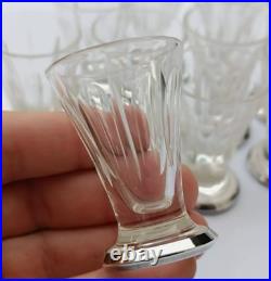Lot de 12 Verres à Liqueur Art Déco Argent Massif / Silver Shot Glasses