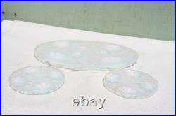 Lot de 3 supports en verre opalescent art déco Verlys