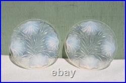 Lot de 3 supports en verre opalescent art déco Verlys