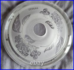 Lot de 4 Coupelles pour lustre ART DECO signées DEVEAU Verre dégagé à l'acide