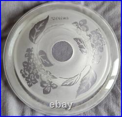 Lot de 4 Coupelles pour lustre ART DECO signées DEVEAU Verre dégagé à l'acide
