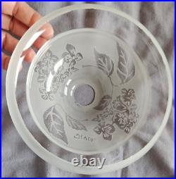 Lot de 4 Coupelles pour lustre ART DECO signées DEVEAU Verre dégagé à l'acide