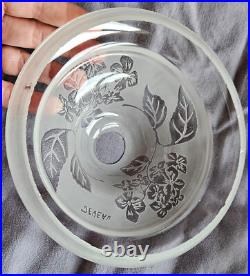 Lot de 4 Coupelles pour lustre ART DECO signées DEVEAU Verre dégagé à l'acide
