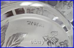 Lot de 4 Coupelles pour lustre ART DECO signées DEVEAU Verre dégagé à l'acide