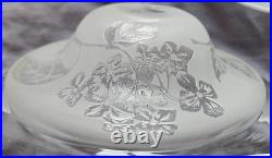 Lot de 4 Coupelles pour lustre ART DECO signées DEVEAU Verre dégagé à l'acide
