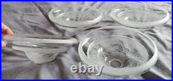 Lot de 4 Coupelles pour lustre ART DECO signées DEVEAU Verre dégagé à l'acide