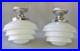 Lot x2 paire lampe suspension art déco bauhaus verre opaline no behrens