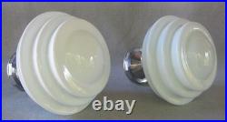 Lot x2 paire lampe suspension art déco bauhaus verre opaline no behrens
