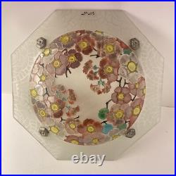 Loys Lucha Lustre Plafonnier Art Deco Verre Émaillé 1925