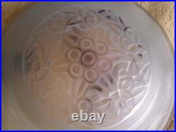 Lustre ART DECO vintage, suspension vasque verre moulé dépoli en t. B. E